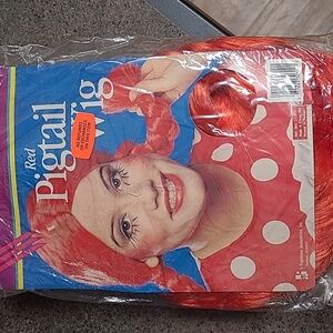 Red pigtail wig